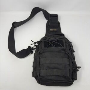 TravTac Tactical Sling Bag Black MOLLE EDC Shoulder Crossbody Backpack Small